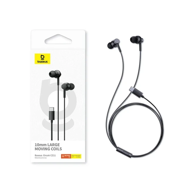 Навушники Baseus Encok CZ11 Type-C Wired Earphones Black - зображення 4