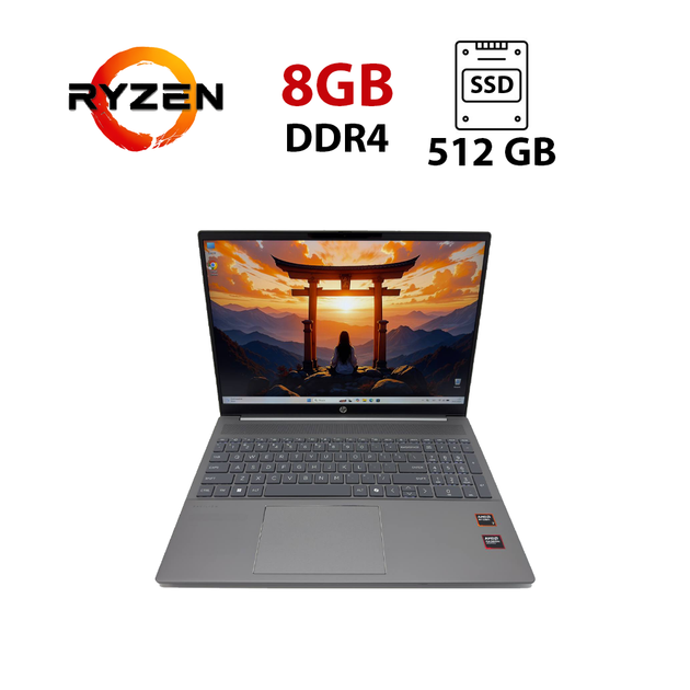 Ноутбук HP Pavilion 16 / 16" (1920x1080) IPS / AMD Ryzen 7 8840U (8 (16) ядра по 3.3 - 5.1 GHz) / 8 GB DDR4 / 512 GB SSD / AMD Radeon 780M / WebCam б/в - Фото 1 Ноутбук HP Pavilion 16 / 16" (1920x1080) IPS / AMD Ryzen 7 8840U (8 (16) ядра по 3.3 - 5.1 GHz) / 8 GB DDR4 / 512 GB SSD / AMD Radeon 780M / WebCam б/в - зображення 1