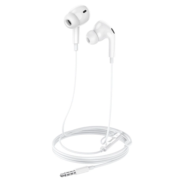 Наушники проводные Hoco M101 Pro вакуумные с микрофоном White - Фото 3 Наушники проводные Hoco M101 Pro вакуумные с микрофоном White - изображение 3
