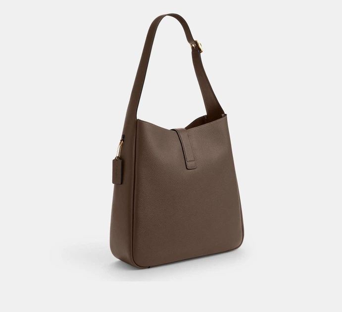 Женская сумка на плечо COACH Hadley Large Shoulder Bag Gold/Dark Stone CCD65 (131224) - изображение 3