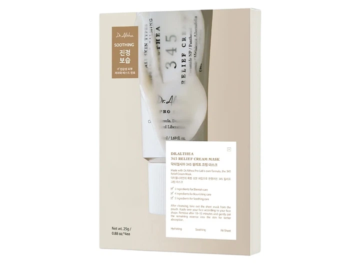 Успокаивающая тканевая маска для лица с ресвератролом Dr.Althea 345 Relief Cream Mask, 4шт (8809447256290) - изображение 2