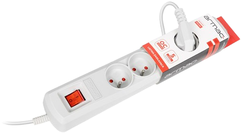 Listwa przeciwprzepięciowa Armac ARC5 5 gniazd 5 m Grey (ARC5/50/SZ) - obraz 2