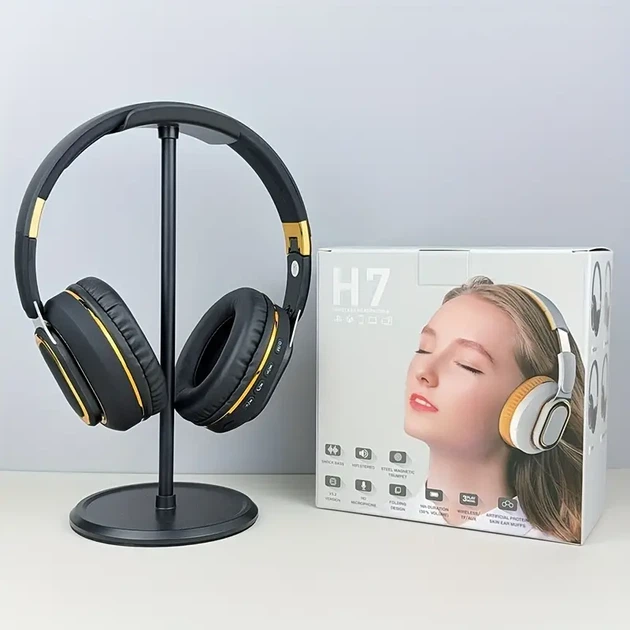 Бездротові накладні навушники H7 Bluetooth, повнорозмірна складна гарнітура з мікрофоном + слот для TF-карт - Фото 2 Бездротові накладні навушники H7 Bluetooth, повнорозмірна складна гарнітура з мікрофоном + слот для TF-карт - зображення 2
