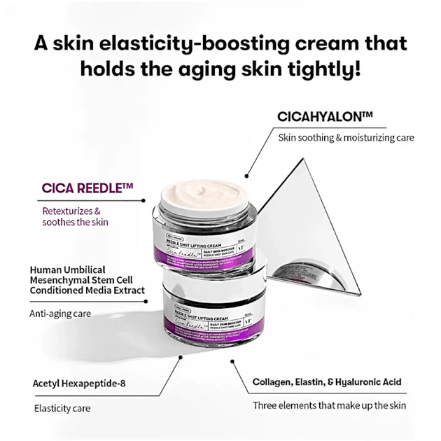 Антивозрастной крем з пептидами VT Cosmetics Reedle Shot Lifting Cream 50 мл - Фото 4 Антивозрастной крем з пептидами VT Cosmetics Reedle Shot Lifting Cream 50 мл - изображение 4