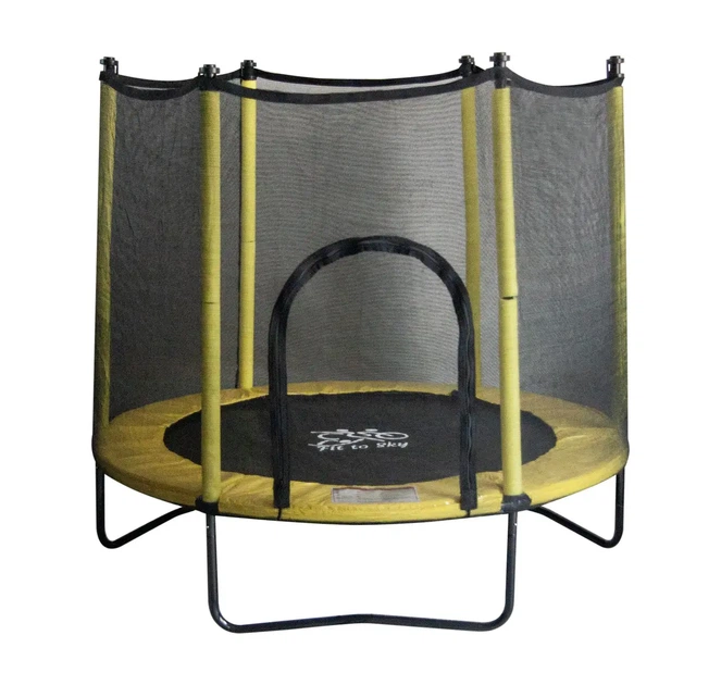 Батут FitToSky 152 см Black-Yellow с сеткой (без лестницы) желтый - Фото 3 Батут FitToSky 152 см Black-Yellow с сеткой (без лестницы) желтый - изображение 3