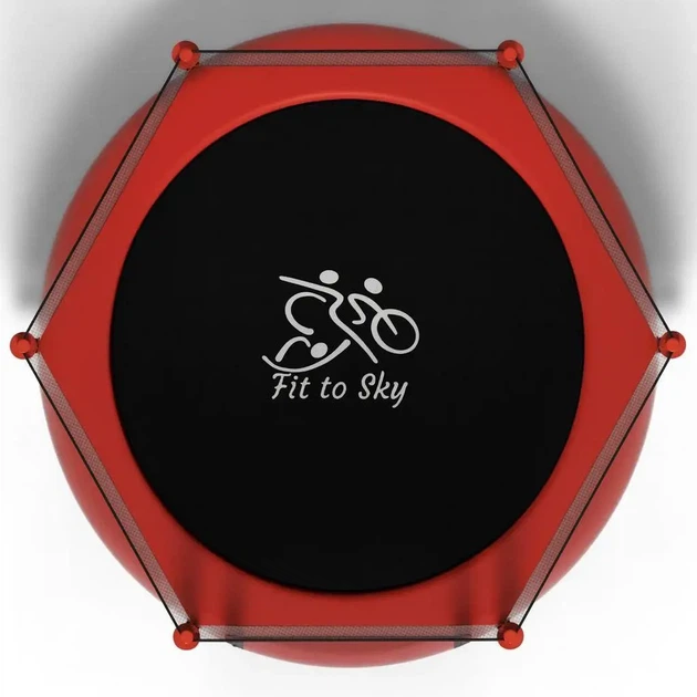 Батут FitToSky 152 см Black-Red с сеткой (без лестницы) красный - Фото 2 Батут FitToSky 152 см Black-Red с сеткой (без лестницы) красный - изображение 2