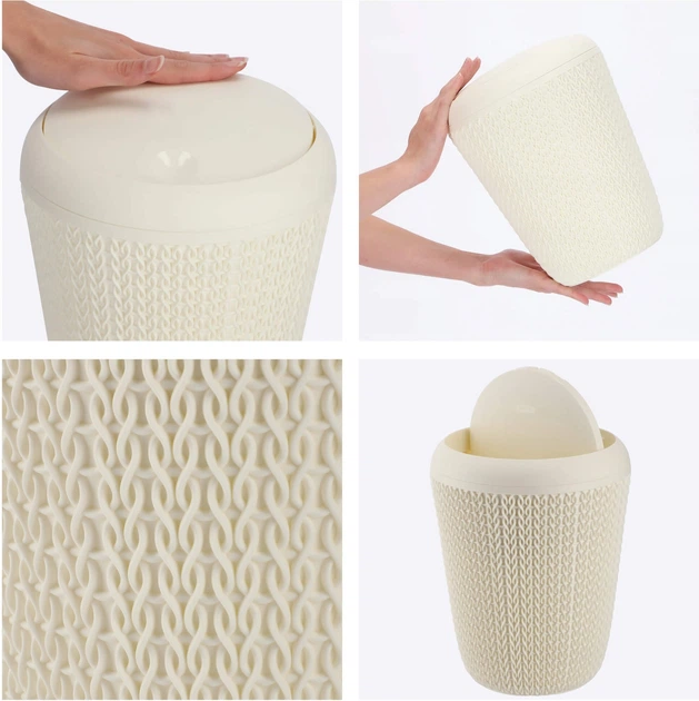 Kosz na śmieci Curver Knit 7 l Kremowy 235057 (3253920777003) - obraz 3