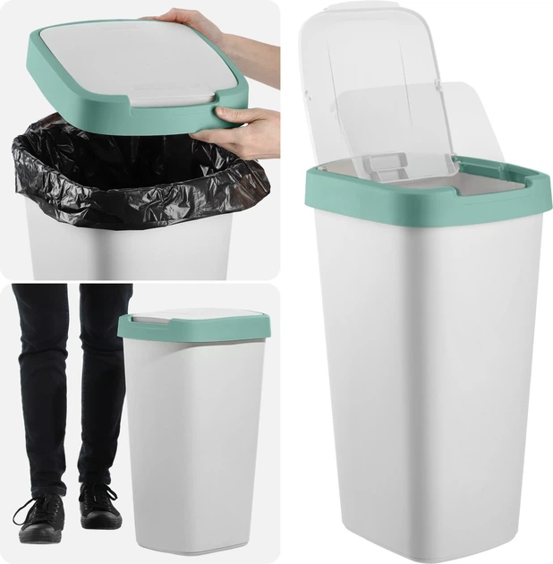 Kosz na śmieci Kadax Pesmes 25 l Jasno zielony-biały K9702 (5903699492765) - obraz 10