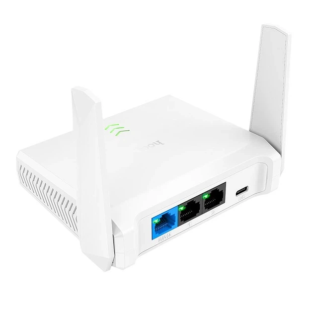 Роутер бездротовий Hoco HI36 WiFi4 300Mbps 2.4GHz 2 антени Білий - зображення 4