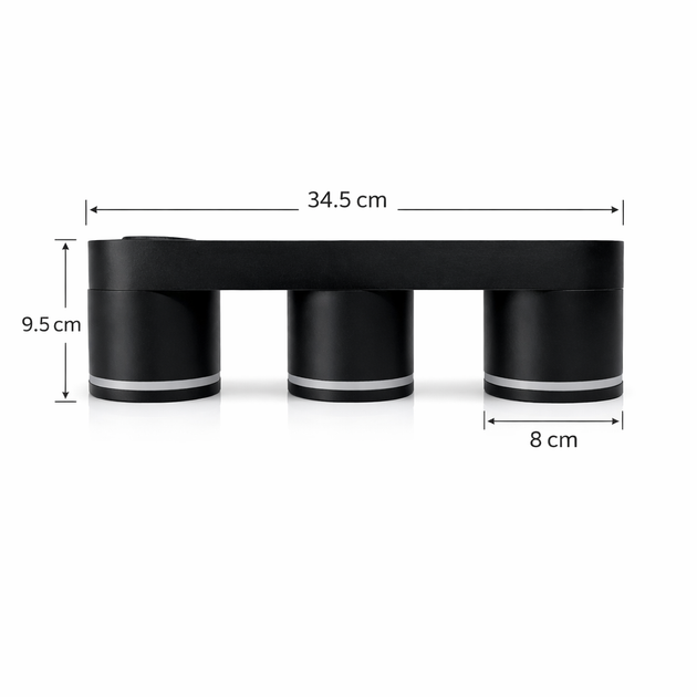 Світильник точковий поворотний Berger 3037-DL-3 Black GX53 max 3x13 Вт - зображення 4