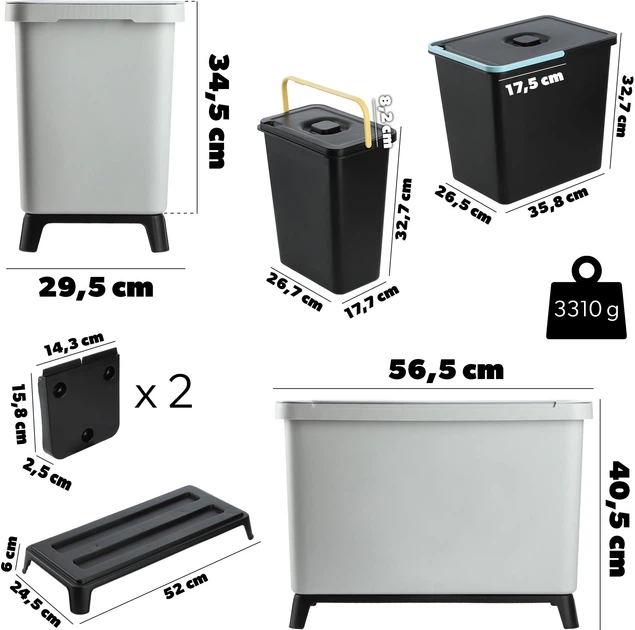 Zestaw koszy na śmieci Kadax Franey 10 + 23 L K9801 (5903699493779) - obraz 12