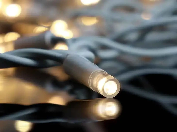 Гирлянда уличная 10м с мерцающими лампами 100LED теплый белый цвет белый провод L Lux модель LINE-3.3-100-WW-1 - изображение 5