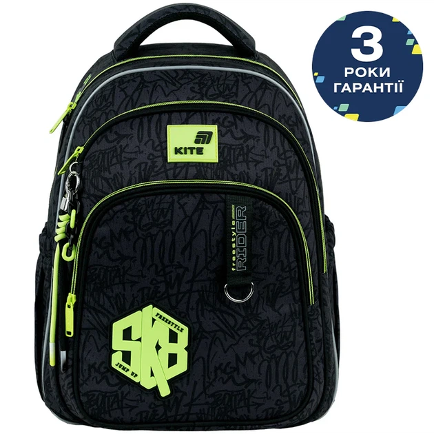 Рюкзак школьный Kite 763M для мальчика Черный 39x29.5x14.2см 15л легкий Ортопедический 1-4 класс спинка Ergo Kids (K26-763M-3) - Фото 2 Рюкзак школьный Kite 763M для мальчика Черный 39x29.5x14.2см 15л легкий Ортопедический 1-4 класс спинка Ergo Kids (K26-763M-3) - изображение 2