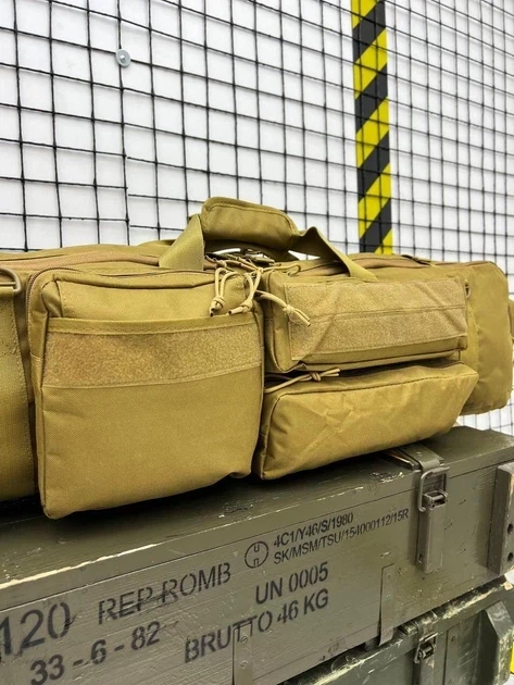 Сумка чохол для зброї M249 100 см рюкзак збройовий койот пісочний - зображення 9