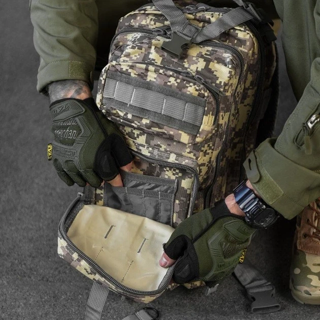 Рюкзак B02 тактический военный 25л серый пиксель - изображение 10