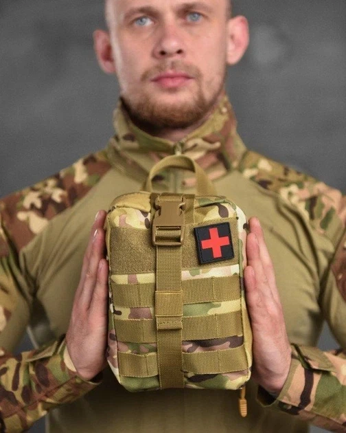 Подсумок аптечка молли на липучке MOLLE A87 мультикам - изображение 9