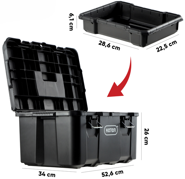 Набір модульних ящиків Keter Stack 'N' Roll на колесах 150 л (7290106934221) - зображення 6