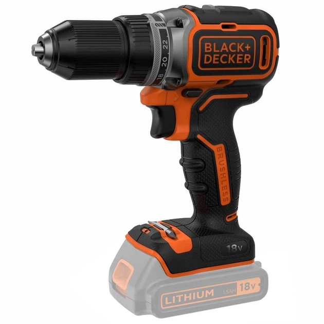 Дриль-шурупокрут акумуляторний BLACK+DECKER, безщітковий, безударний, 18 В, 52 Нм, 0-1650 об/хв, двигун "Series 700", патрон 1-13 - Фото 1 Дриль-шурупокрут акумуляторний BLACK+DECKER, безщітковий, безударний, 18 В, 52 Нм, 0-1650 об/хв, двигун "Series 700", патрон 1-13 - изображение 1