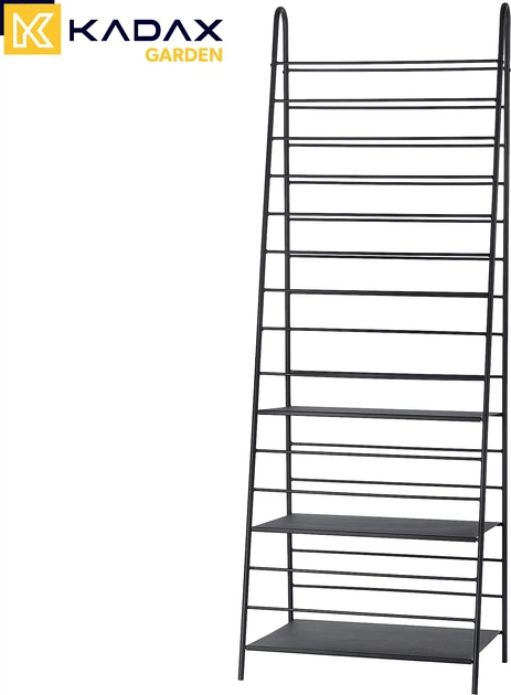 Drabinka ogrodowa na kwiaty Kadax Ruste 60 x 172 cm Czarna K8921 (5903699482711) - obraz 5