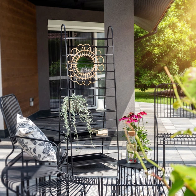 Drabinka ogrodowa na kwiaty Kadax Ruste 60 x 172 cm Czarna K8921 (5903699482711) - obraz 8