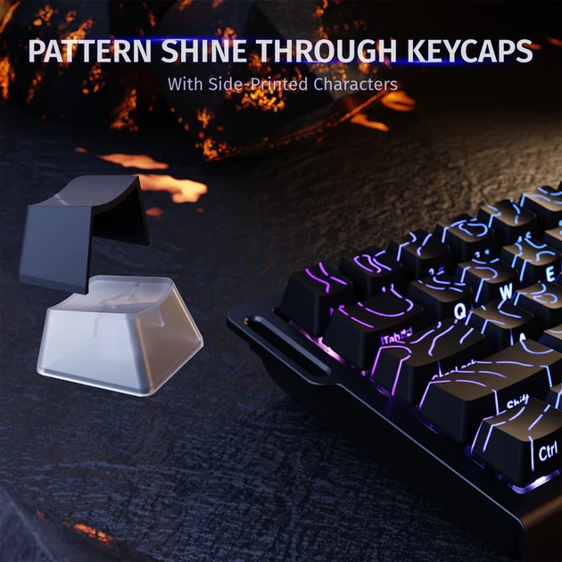 Клавиатура ATTACK SHARK X68 HE Black-Contour Line, 65%, RGB, Outemu Jade White Magnetic, 8KHz, USB-C | Геймерская - Фото 8 Клавиатура ATTACK SHARK X68 HE Black-Contour Line, 65%, RGB, Outemu Jade White Magnetic, 8KHz, USB-C | Геймерская - изображение 8