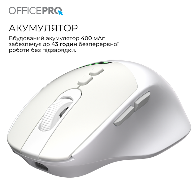 Компьютерная мышь OFFICEPRO M520W White - изображение 9