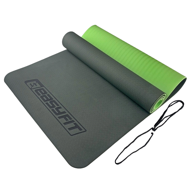 Коврик для йоги, пилатеса и фитнеса EasyFit EF-1924-BG, противоскользящий, TPE, Зеленый, 183×61×0,6 см. - Фото 1 Коврик для йоги, пилатеса и фитнеса EasyFit EF-1924-BG, противоскользящий, TPE, Зеленый, 183×61×0,6 см. - изображение 1