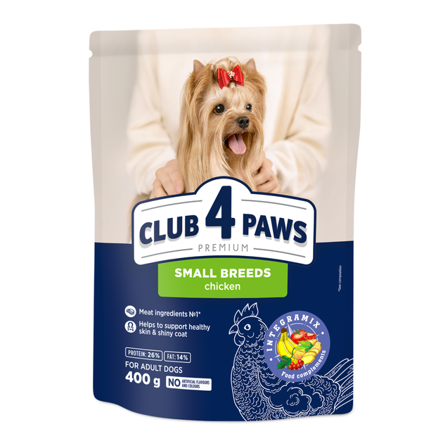 Сухой корм для собак малых пород 400 г CLUB 4 PAWS Клуб 4 Лапы - изображение 4