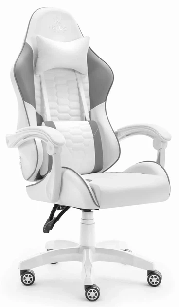 Геймерське крісло екошкіра Hell's Chair HC-1000 Grey White - изображение 2