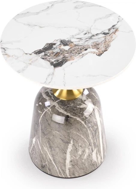 Столик Halmar Rosa Білий мармур / Сірий мармур / Золотий (5905248129672) - зображення 2