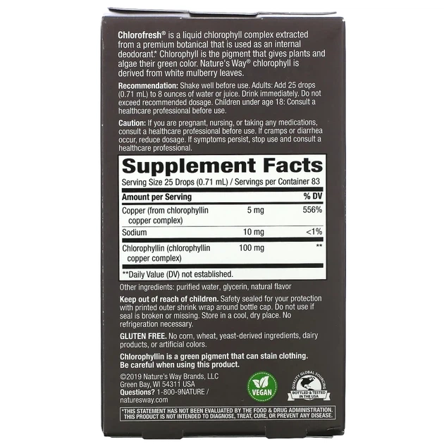 Рідкий хлорофіл Nature's Way (Chlorophyll Drops) 59 мл зі смаком м'яти (NWY-10008) - зображення 2