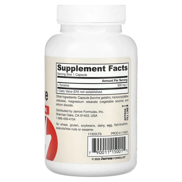 Л-Тирозин Jarrow Formulas (L-tyrosine) 500 мг 100 капсул (JRW-15001) - изображение 2