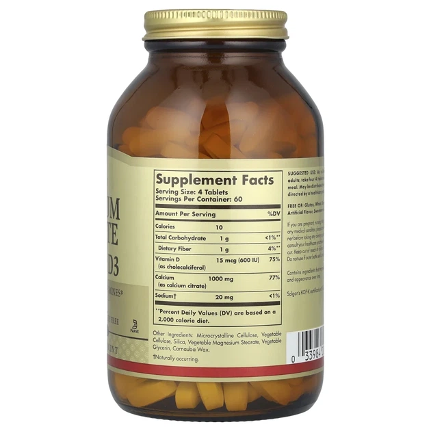 Цитрат кальцію з витамином D3 Solgar (Calcium Citrate with Vitamin D3) 240 таблеток (SOL-00432) - Фото 2 Цитрат кальцію з витамином D3 Solgar (Calcium Citrate with Vitamin D3) 240 таблеток (SOL-00432) - зображення 2