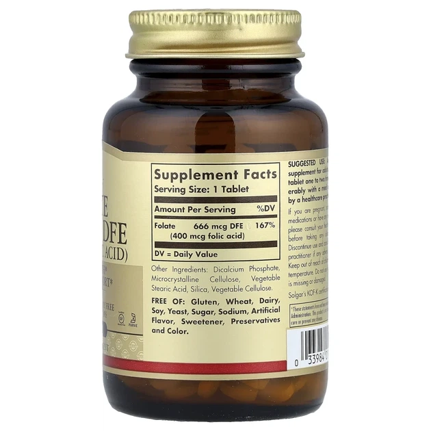 Фолієва кислота Solgar (Folic acid) 400 мкг 250 таблеток (SOL-01081) - изображение 2