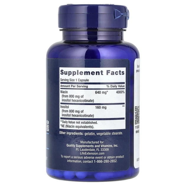 Вітамін B3 Life Extension (No Flush Niacin) 800 мг 100 капсул (LEX-37310) - зображення 2