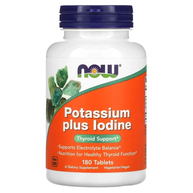 Калій та йод Now Foods (Potassium Plus Iodine) 180 таблеток (NOW-01452) - Фото 1 Калій та йод Now Foods (Potassium Plus Iodine) 180 таблеток (NOW-01452) - изображение 1
