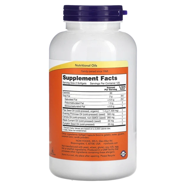 Омега-3-6-9 NOW Foods 1000 мг (Omega 3-6-9) 250 капсул (NOW-01837) - зображення 2
