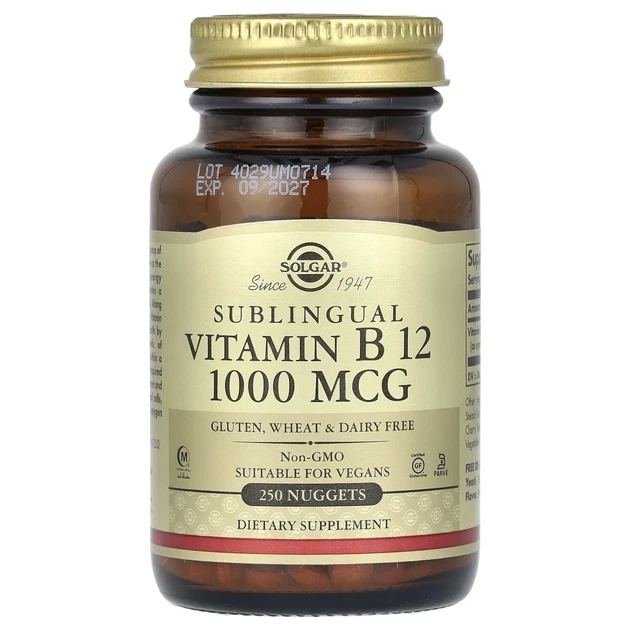 Вітамін В12 Solgar (Vitamin B12) 1000 мкг 250 таблеток (SOL-03230) - Фото 1 Вітамін В12 Solgar (Vitamin B12) 1000 мкг 250 таблеток (SOL-03230) - зображення 1