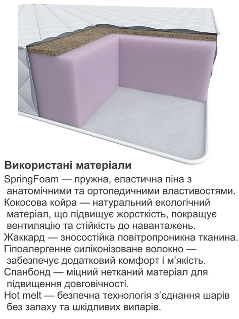 Ортопедический матрас Вдалый с кокосом 120х200 см, толщина 17 см - изображение 5