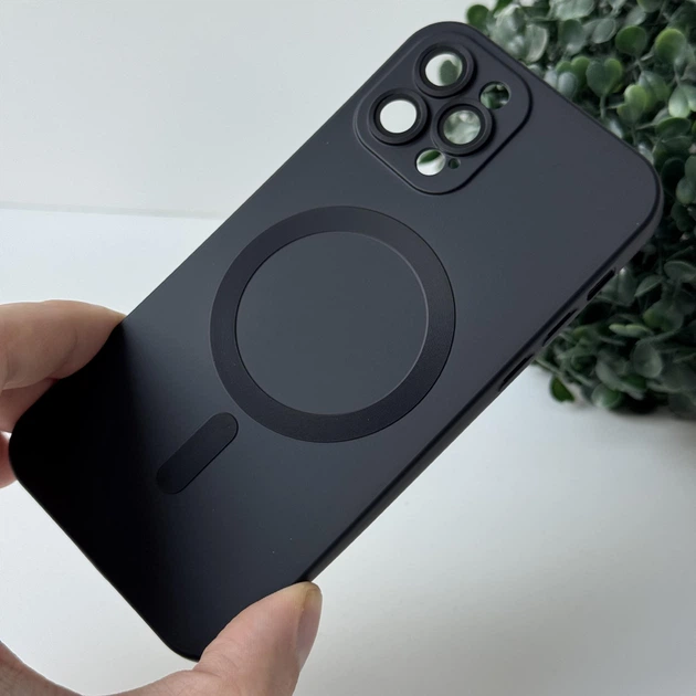 Чохол Matte Silicone MagSafe для Apple iPhone 11 Pro Max , Чорний - зображення 3
