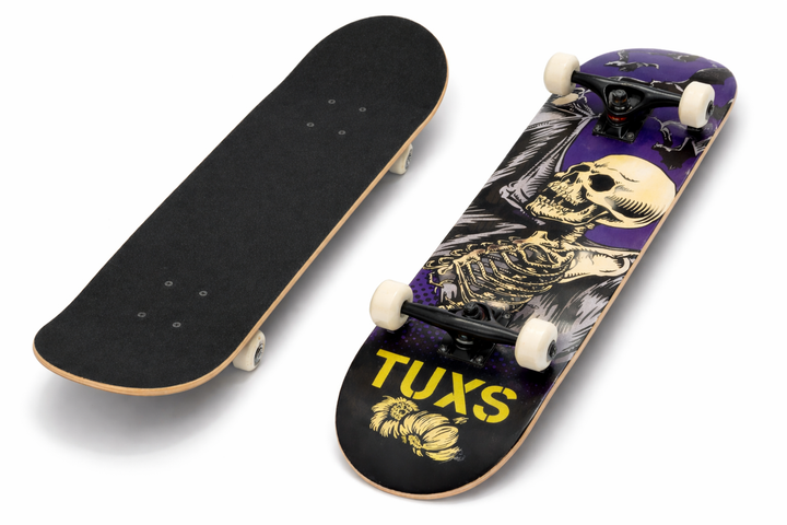 Скейтборд деревянный череп SP-Sport Skateboard Scull Tuxs 4411-10 размер 78х20см Black-Multicolor - изображение 3