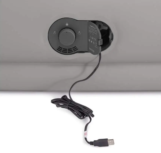 Надувная кровать Intex 64159 двуспальная (203 x 152 x 36 см) со встроенным насосом USB - Фото 2 Надувная кровать Intex 64159 двуспальная (203 x 152 x 36 см) со встроенным насосом USB - изображение 2