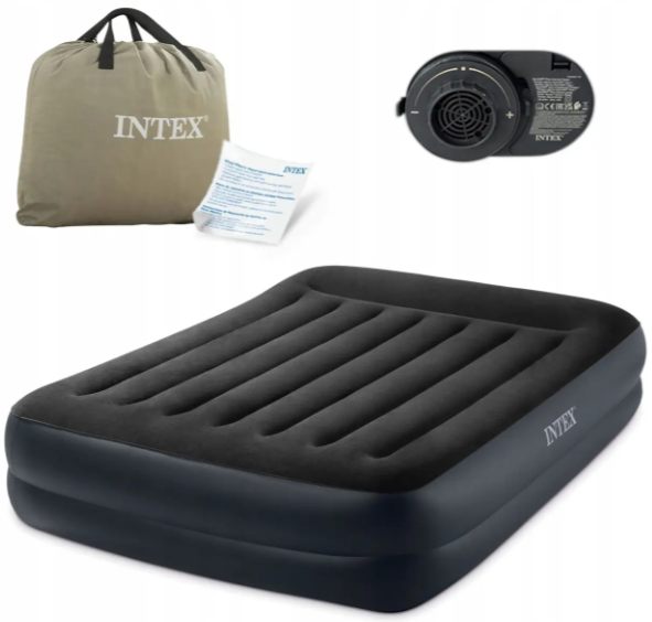 Надувная кровать Intex 64124 двуспальная (152 х 203 х 42 см) со встроенным электронасом - изображение 3