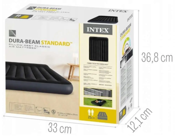 Надувной матрас Intex 64143 двухместный (152 x 203 x 25 см) - Фото 6 Надувной матрас Intex 64143 двухместный (152 x 203 x 25 см) - изображение 6
