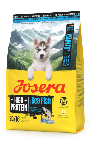 Беззерновой сухой корм для активных щенков всех пород от 6 недель JOSERA High Protein Junior Sea Fish 3 кг - Фото 1 Беззерновой сухой корм для активных щенков всех пород от 6 недель JOSERA High Protein Junior Sea Fish 3 кг - изображение 1