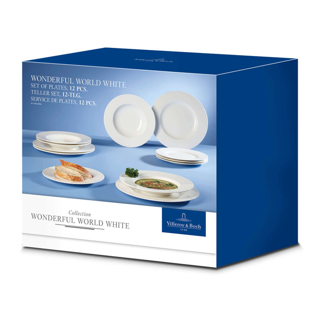 Набір столового посуду Villeroy & Boch Wonderful World з 12 предметів на 4 персони преміальна порцеляна білий - зображення 4