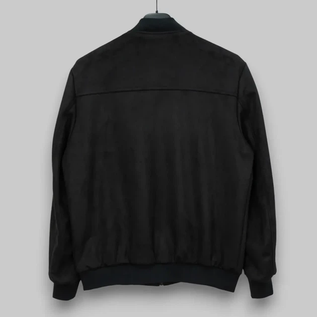 Куртка чоловіча бомбер замшева чорна (M-5XL) XXL - зображення 5