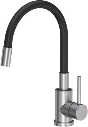 Zlew kuchenny Kernau KGS Q 5077 1B1D Deep Black z baterią KWT 40 Elastic Black - obraz 2