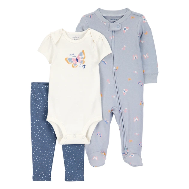 Комплект Carter's 3в1 боді, чоловічок, штани для дівчинки 55-61 см (1T005610_3M) - Фото 1 Комплект Carter's 3в1 боді, чоловічок, штани для дівчинки 55-61 см (1T005610_3M) - изображение 1