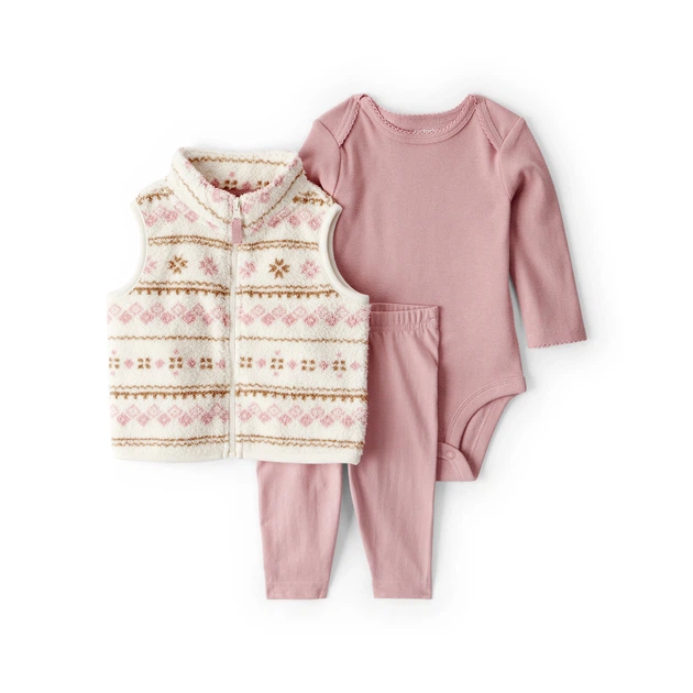 Комплект Carter's 3в1 боді, жилет, штани для дівчинки 81-86 см (1U042210_24M) - Фото 1 Комплект Carter's 3в1 боді, жилет, штани для дівчинки 81-86 см (1U042210_24M) - зображення 1
